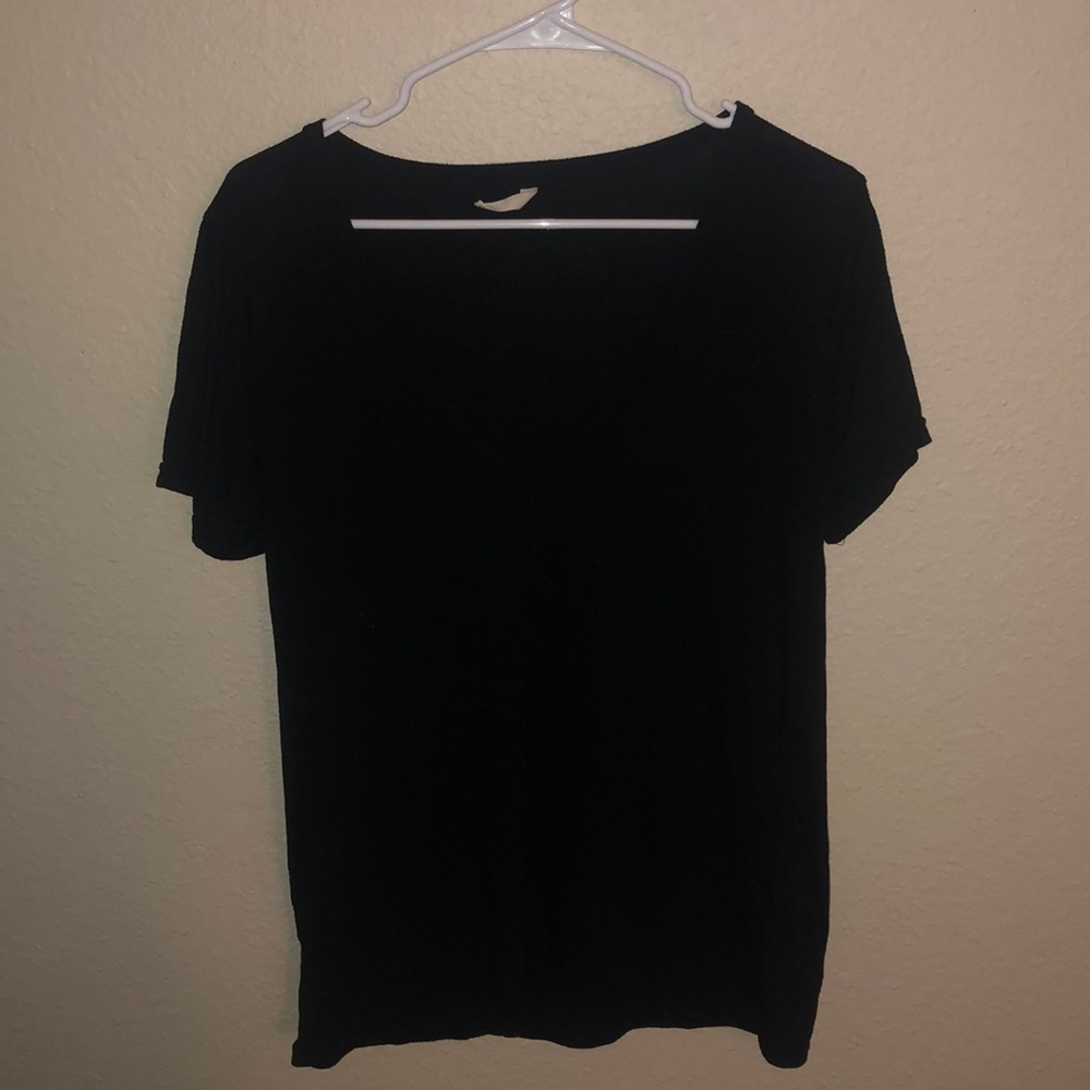 Black V-neck Shirt